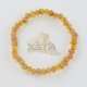 Cognac amber bracelet with raw polished amber